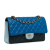 Chanel AB Chanel Blue with Black Lambskin Leather Leather Medium Tricolor Lambskin Double Flap France