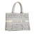 Christian Dior B Dior Gray Light Gray Canvas Fabric Medium Toile de Jouy Book Tote Italy