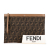 Fendi B Fendi Brown Canvas Fabric Large Zucca Flat Pouch Italy