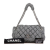 Chanel AB Chanel Gray Nylon Fabric Quilted Bubble Accordion Chain Flap Italy