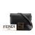 Fendi B Fendi Black Calf Leather Crystal Fab Crossbody Italy