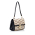 Louis Vuitton B Louis Vuitton Brown Beige with Black Lambskin Leather Leather Malletage Pochette Flap Bag Italy