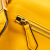 Fendi B Fendi Yellow Mustard Calf Leather Zucca Embossed Chain Midi Baguette Italy