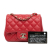 Chanel AB Chanel Red Lambskin Leather Leather Mini Square Classic Lambskin Single Flap Italy