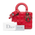 Christian Dior B Dior Red Lambskin Leather Leather Small Lambskin Cannage My ABCDior Lady Dior Italy