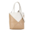 Loewe AB LOEWE Brown Beige with White Calf Leather Mini Bicolor Puzzle Fold Tote Spain