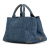 Prada B Prada Blue Denim Denim Fabric Canapa Logo Satchel India