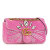 Gucci AB Gucci Pink Velvet Fabric Small GG Marmont Matelasse Crystal-Embellished Crossbody Italy