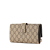 Gucci AB Gucci Brown Beige Coated Canvas Fabric GG Supreme Long Wallet Italy