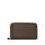 Bottega Veneta B Bottega Veneta Brown Dark Brown Calf Leather Intrecciato Zip Around Long Wallet Italy