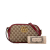 Gucci B Gucci Brown Beige with Red Canvas Fabric Small GG Marmont Crossbody Italy