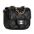 Chanel AB Chanel Black Lambskin Leather Leather CC Quilted Lambskin Flap Card Holder On Chain Italy