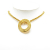 Chanel B Chanel Gold Gold Plated Metal Round Pendant Necklace France