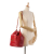 Chanel B Chanel Red Lambskin Leather Leather CC Quilted Lambskin Bucket Bag Italy