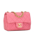 Chanel AB Chanel Pink Lambskin Leather Leather Mini Square Lambskin Pearl Samba Flap Italy