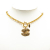 Chanel B Chanel Gold Gold Plated Metal CC Quilted Pendant Necklace France