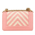 Chanel AB Chanel Pink Canvas Fabric Small Braided Chevron Boy Flap Italy