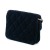 Chanel B Chanel Blue Navy Velvet Fabric Mini Pearl Crush Clutch With Chain Italy