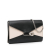 Alexander McQueen B Alexander McQueen Black with White Calf Leather Pin Envelope Crossbody Italy