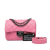 Chanel AB Chanel Pink Lambskin Leather Leather Small Goatskin Double Carry Waist Chain Flap Italy