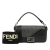 Fendi B Fendi Black Coated Canvas Fabric Zucca And Calfskin Baguette Satchel Italy