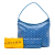 Goyard AB Goyard Blue Coated Canvas Fabric Goyardine Boheme Hobo France