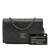 Chanel B Chanel Black Calf Leather Quilted Glitter skin Wallet on Chain Italy