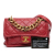 Chanel B Chanel Red Lambskin Leather Leather Quilted Lambskin Chain Link Flap Italy