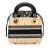 Christian Dior AB Dior Brown Beige with Blue Navy Rattan Natural Material Mini Oblique Wicker Lady Dior Italy