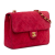 Chanel B Chanel Red Suede Leather Mini Rectangular Classic Single Flap France