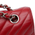 Chanel B Chanel Red Caviar Leather Leather Medium Classic Chevron Caviar Double Flap France