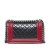 Chanel B Chanel Black with Red Calf Leather Small Bicolor Boy France