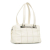 Chanel B Chanel White Calf Leather Square Stitch LAX Bowler Bag Italy