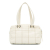 Chanel B Chanel White Calf Leather Square Stitch LAX Bowler Bag Italy