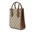 Gucci B Gucci Brown Beige Coated Canvas Fabric Mini GG Supreme Interlocking G Satchel Italy