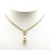 Gucci AB Gucci Gold Gold Plated Metal GG Faux Pearl Drop Pendant Necklace Italy