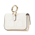 Fendi AB Fendi White Calf Leather Nano Zucca Embossed Baguette Charm Italy