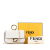 Fendi AB Fendi White Calf Leather Nano Zucca Embossed Baguette Charm Italy