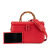 Gucci B Gucci Red Calf Leather Bamboo Vanity Bag Italy