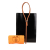 Hermès B Hermès Black with Brown Calf Leather Box Knot Flat Handbag France