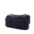 Chanel B Chanel Blue Navy Knit Fabric Small Paris Hamburg Cable Flap France