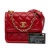 Chanel B Chanel Red Lambskin Leather Leather Mini Quilted Lambskin Soft Square Flap Italy