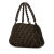 Fendi B Fendi Brown Canvas Fabric Small Zucca Mia Chain Tote Italy