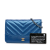 Chanel AB Chanel Blue Calf Leather Chevron Aged Metallic skin Gabrielle Wallet On Chain Italy