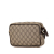 Gucci B Gucci Brown Beige Coated Canvas Fabric GG Supreme Crossbody Italy