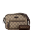 Gucci B Gucci Brown Beige Coated Canvas Fabric GG Supreme Crossbody Italy