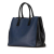 Prada B Prada Blue with Black Saffiano Leather Medium Lux Bicolor Galleria Satchel Italy