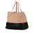 Celine B Celine Brown Beige with Black Calf Leather Bicolor Horizontal Cabas Tote Italy