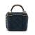 Chanel AB Chanel Blue Navy Lambskin Leather Leather Small Lambskin Top Handle Vanity Bag France