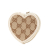 Gucci AB Gucci Brown Beige Canvas Fabric GG Heart Pouch Italy